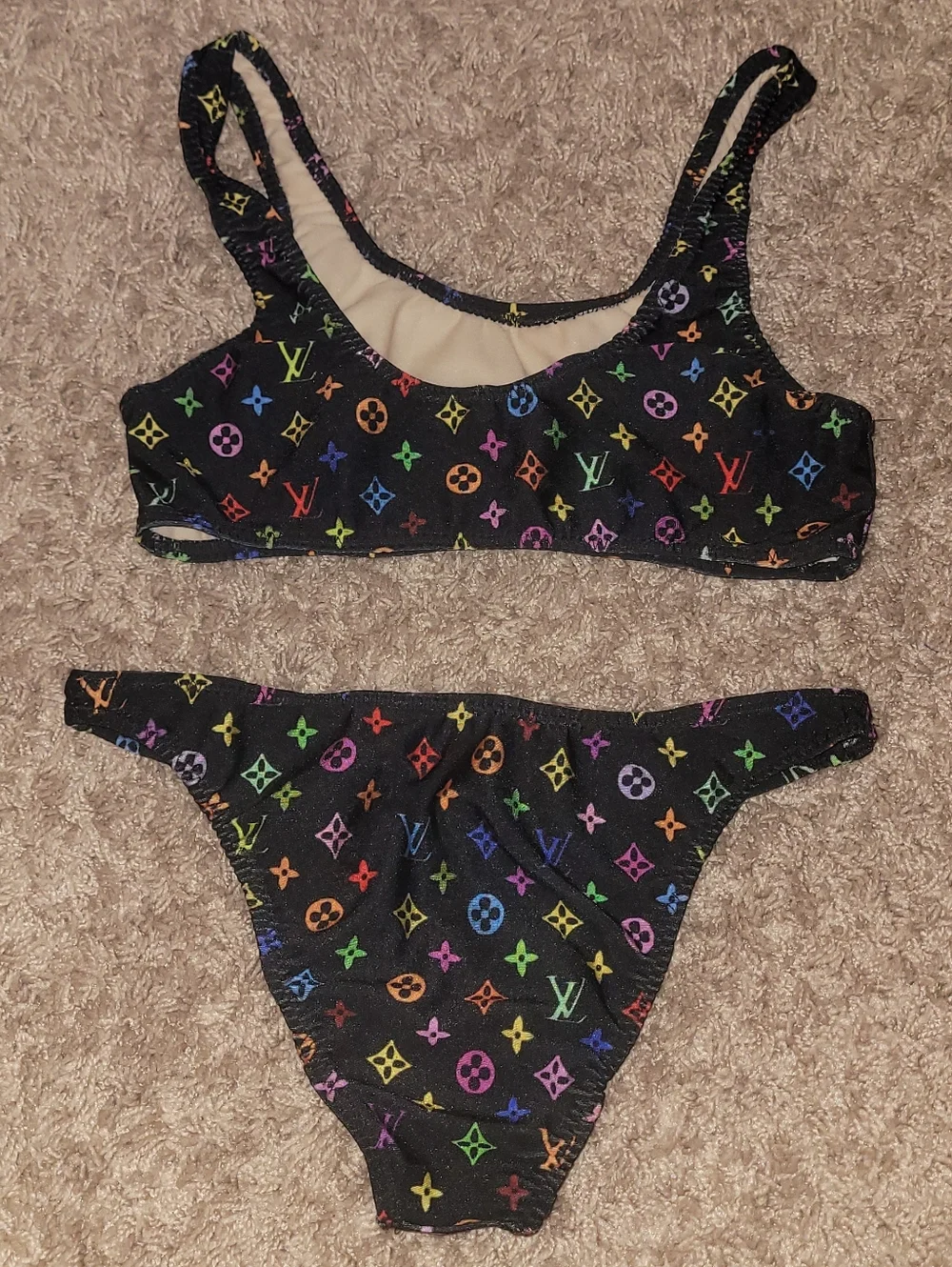 Black And Rainbow LV Bikini - Picture 2 of 4
